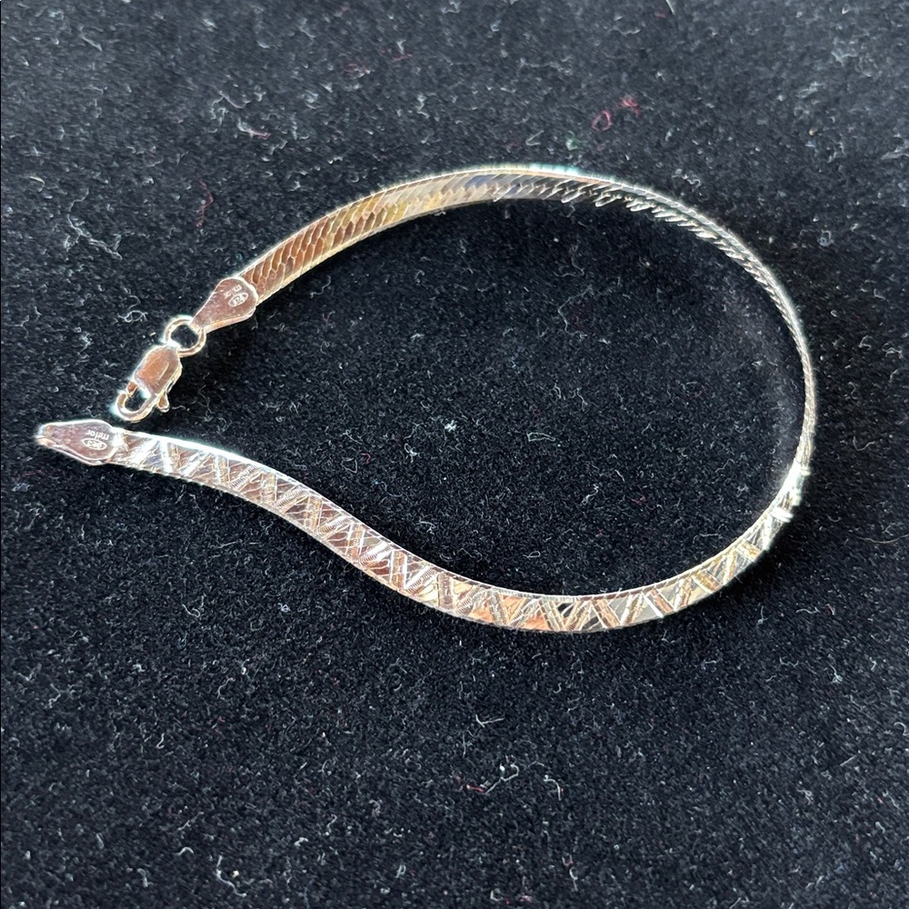 Sterling Silver Bracelet with Geometric Design